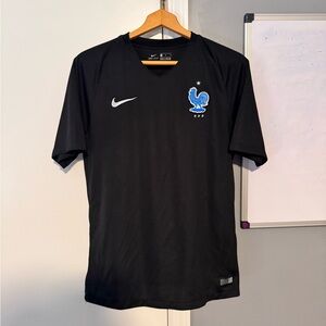 Nike Black Jersey with FFF Crest soccer France